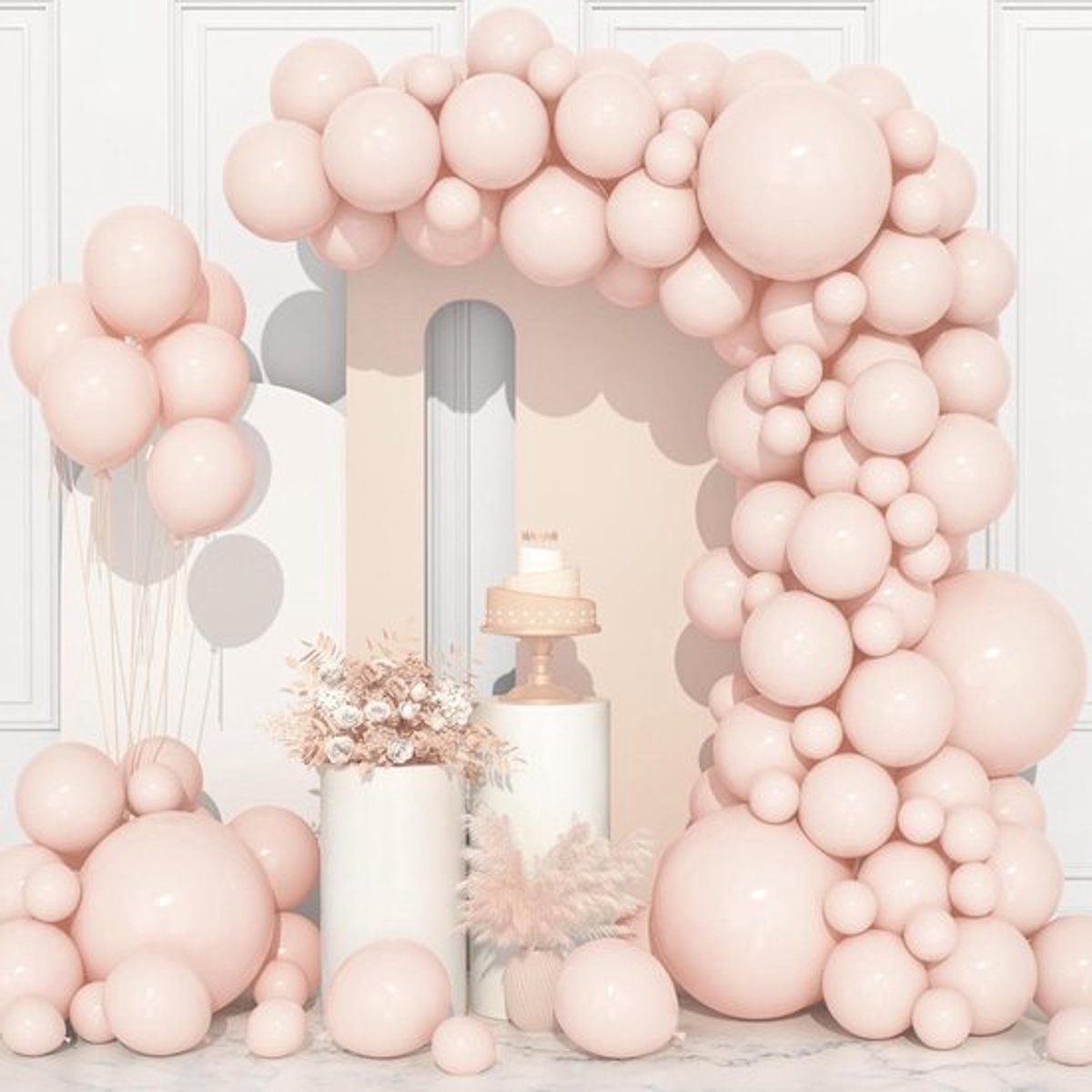 Ballonnenboog Set met 106 Latex Ballonnen en Lint voor Feestelijke Decoratie in Pasteloranje Kleur
