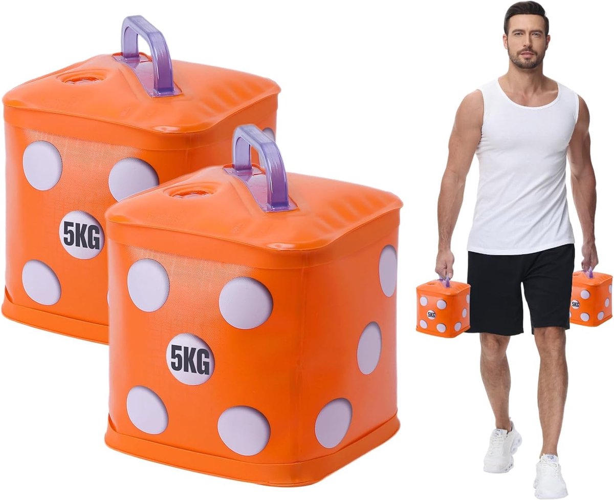 Opvouwbare en Verstelbare Draagbare Reishalters - Watergevulde Haltersset - 10 Kg per Paar - Kerntraining - Krachttraining