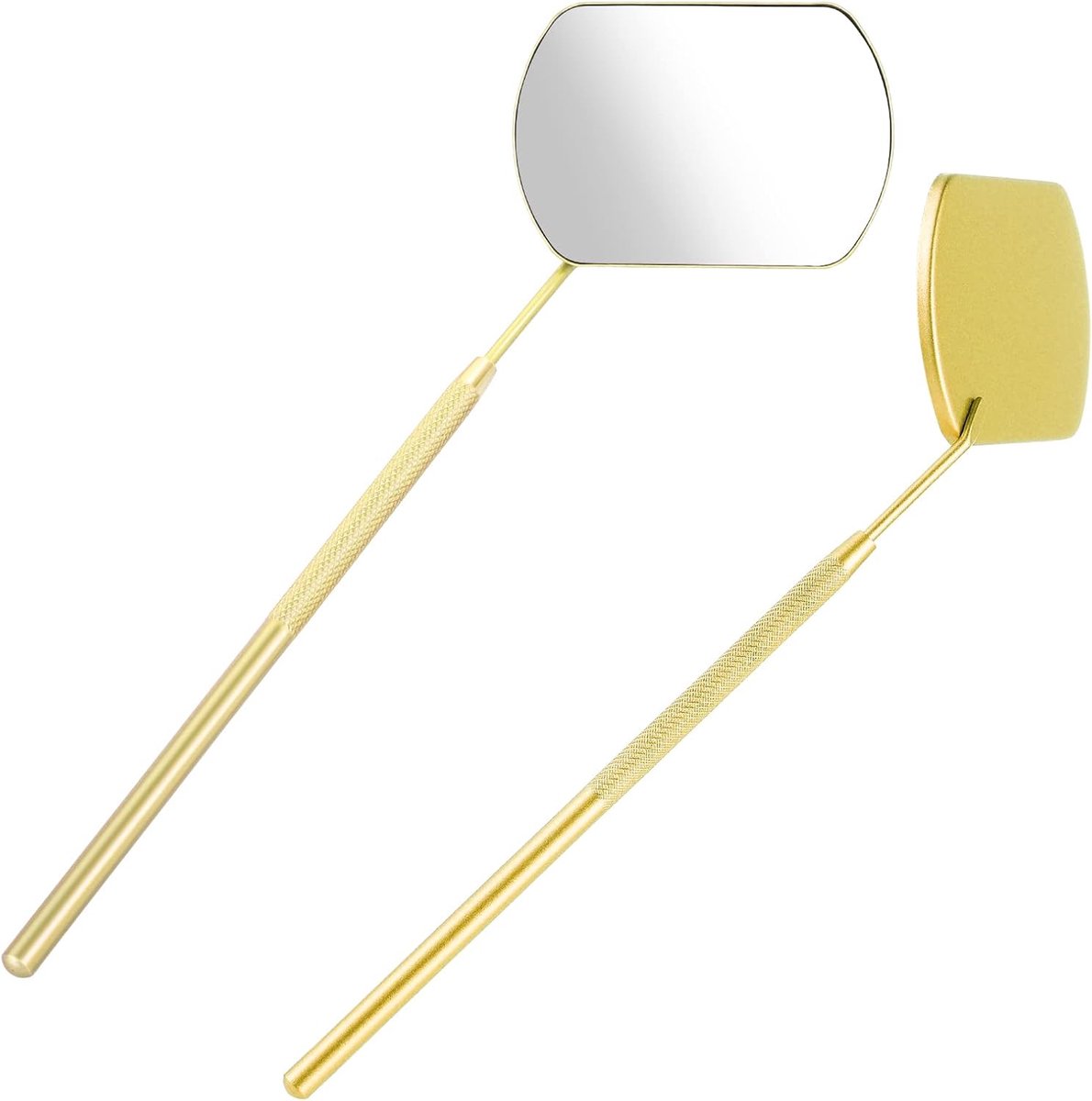 SnelShoppen - Multifunctionele Eyelash Mirror - Draagbare Oogmake-up Tool - RVS Valse Wimpers Applicator - Goudkleur - Ideaal voor Schone Afwerking