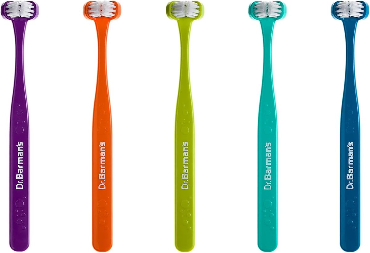 SnelShoppen - Dr. Barman's Superbrush Kindertandenborstel 0-6 jaar, Kinder Tandverzorging, Ergonomisch Design, Veilig en Effectief, Kleurrijk en Leuk,