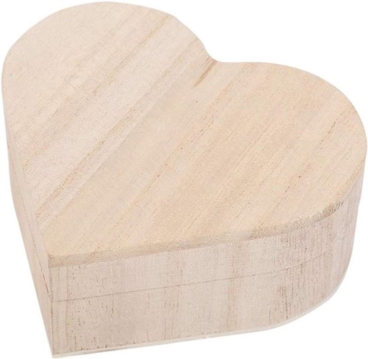 Hartvormige Houten Sieradendoos Met Deksel, Doe-het-zelf Opbergdoos - Ongeverfde Houten Hobbydoos Voor Sieraden, Geschenken, Snuisterijen - 10x9x4.2cm