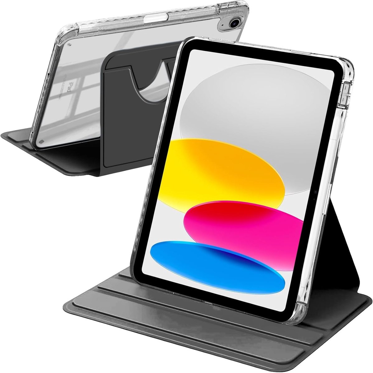 SnelShoppen - Rotating Case voor iPad 11 Inch A16 2025/10th Gen 2022 - Schokbestendige Cover met 360° Rotatie, Pencil Holder en Automatische Wake/Slee