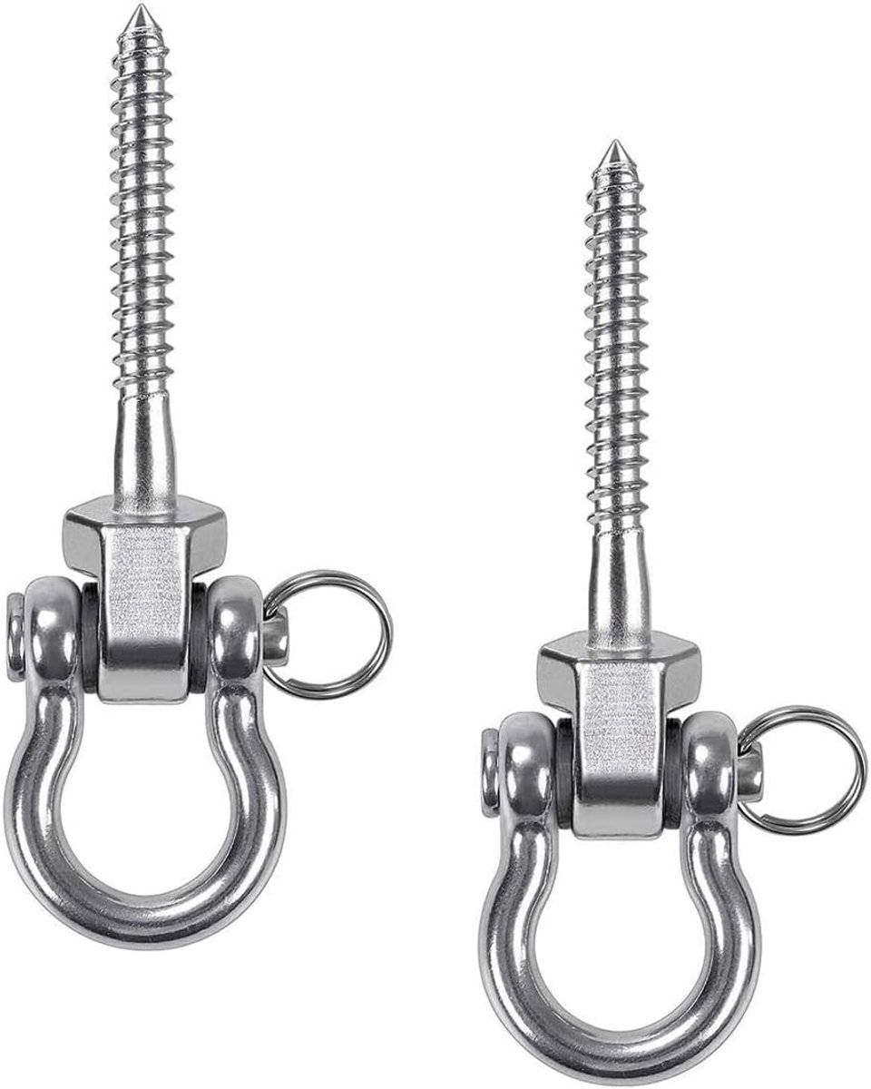 SnelShoppen - 2 Stuks Roestvrijstalen Schommelhaken 127mm - Heavy Duty 180° Hangmatbevestiging voor Yoga, Bokszak, Veranda Schommel, Touwen en Ringens