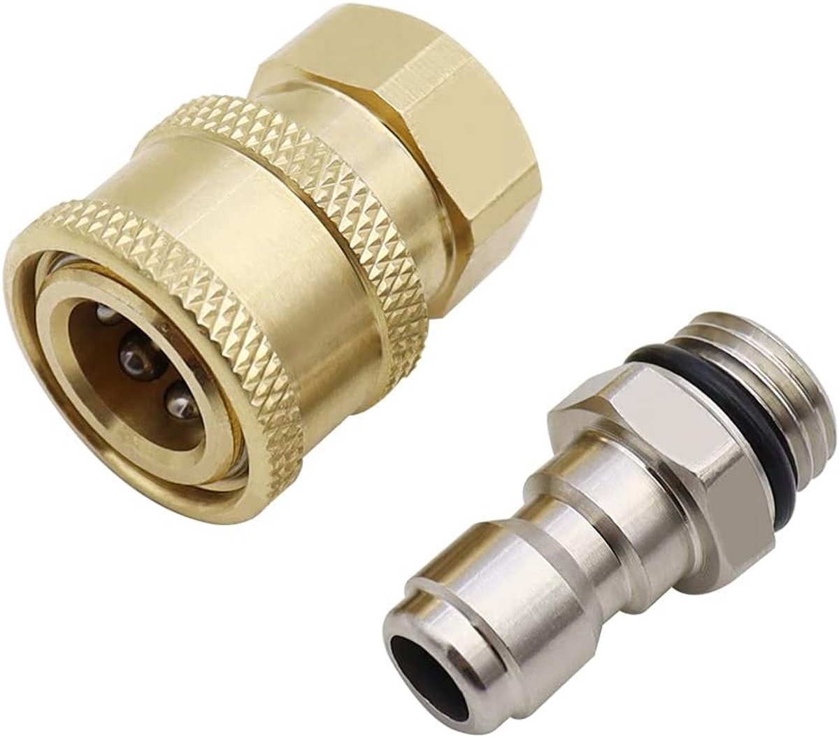 SnelShoppen - High Pressure Washer Adapter Set 1/4 Inch Quick Connect Kit voor Air Hose en Compressoren - Slangkoppeling met Mannetje en Vrouwelijke D