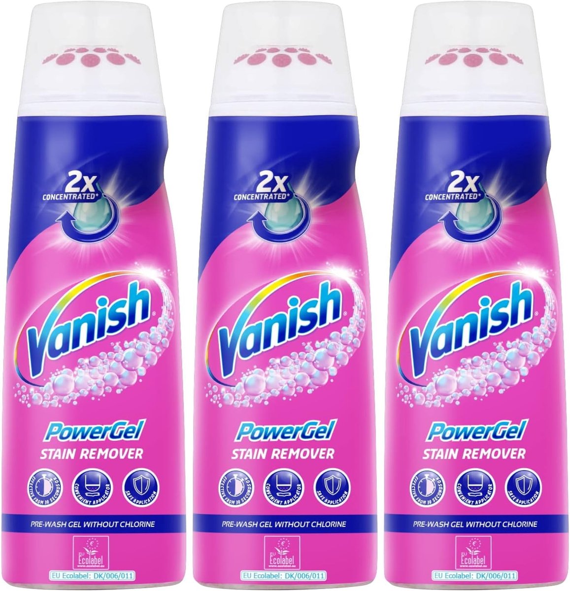 SnelShoppen - Stain Remover Powergel Gold voor Textiel 200 ml - 3-pack - Krachtige Vlekkenverwijderaar - Voor Kleding, Feest, Kinderen, Keuken