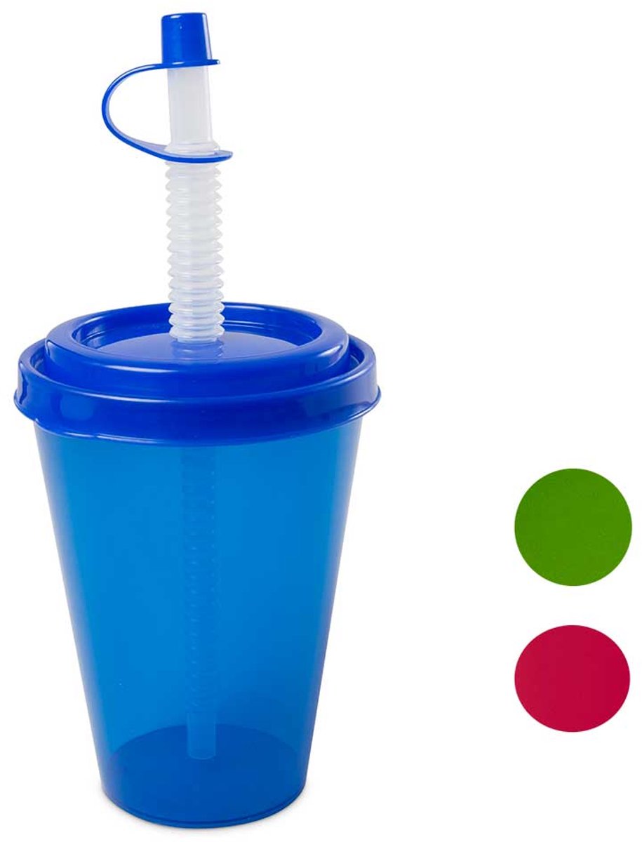 Hega Hogar Hawai Beker M Deksel-rietje 0.43l 3 Types