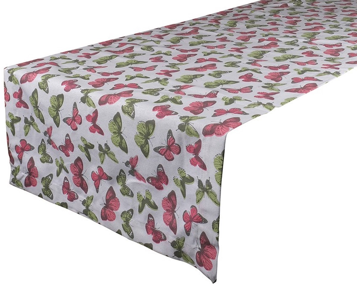Butterfly Strawber Tafelloper multi/rood 50x140cm
