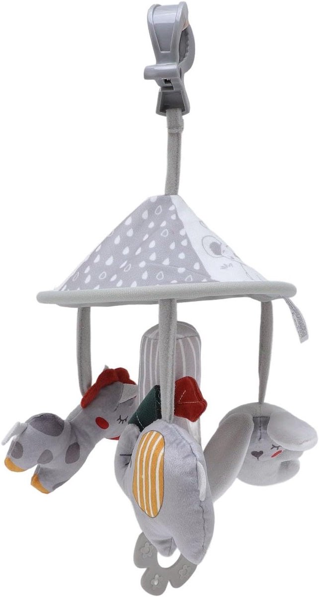 Kinderwagen Knuffel - Hangend Speelgoed - Baby Vermaken - Zachte Pluche Stof - 32 x 23 x 4 cm - Grijs