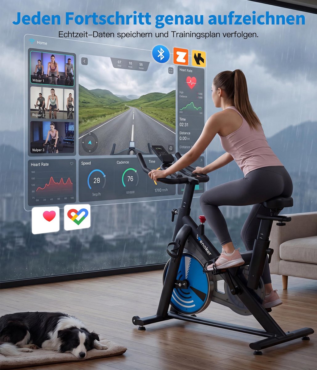SnelShoppen - Hometrainer stil - Maximaal 160 kg - Zwart-Blauw - Fietstrainer voor Thuis - Fitnessapparaat voor Cardio en Spiertraining