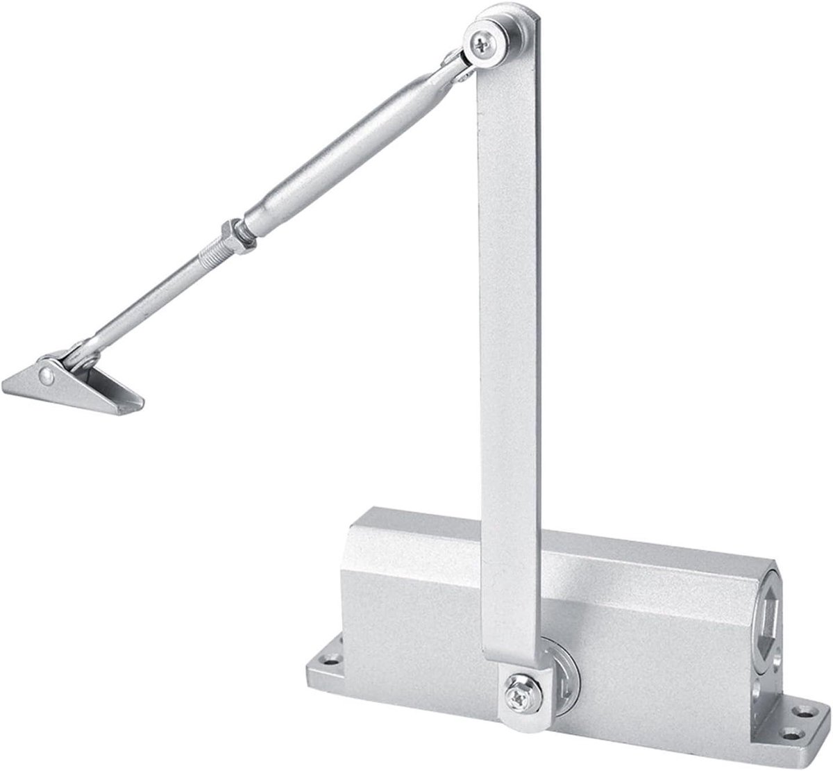 Deurdranger - Overhead opener - Deuren Sluiten - Verstelbare Snelheid - 45-75kg Deuren - Zilverkleurig