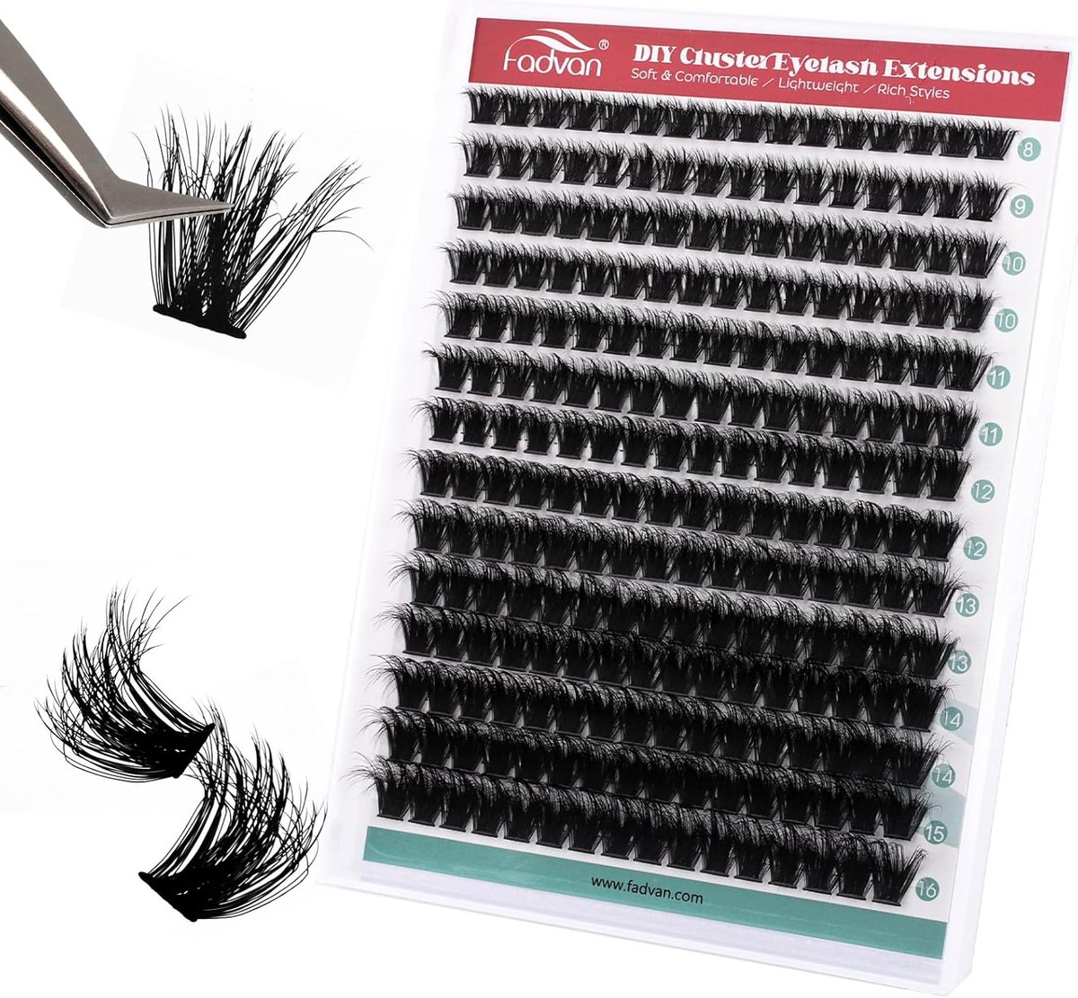 SnelShoppen - 280Pcs Individuele Cluster Wimperextensions 100D 0.07mm D Curl Mix 8-16mm - DIY Wimperextensions voor Professionele en Thuismake-up