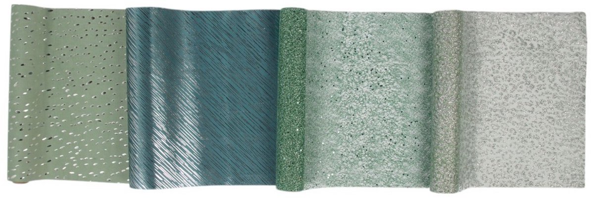 Decoratie tafelloper box zeegroen 28x150cm 21 rolls