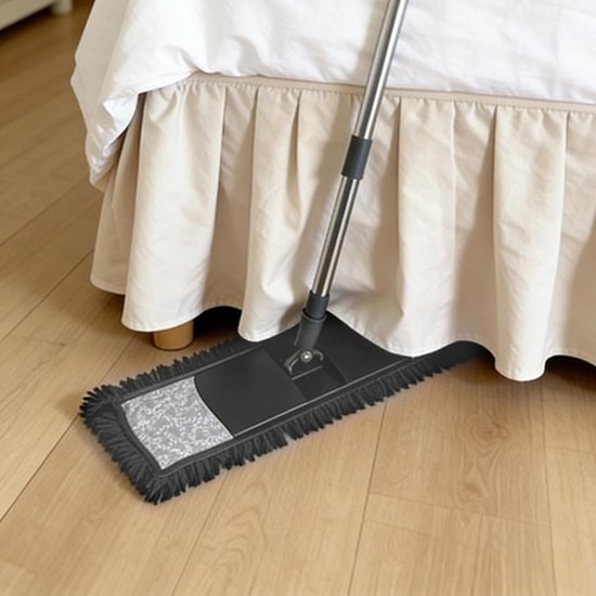 Vloermop - Reinigingsaccessoires - Vloeren Reinigen - Telescopische steel - 45 cm breed - Grijs — afbeelding 3