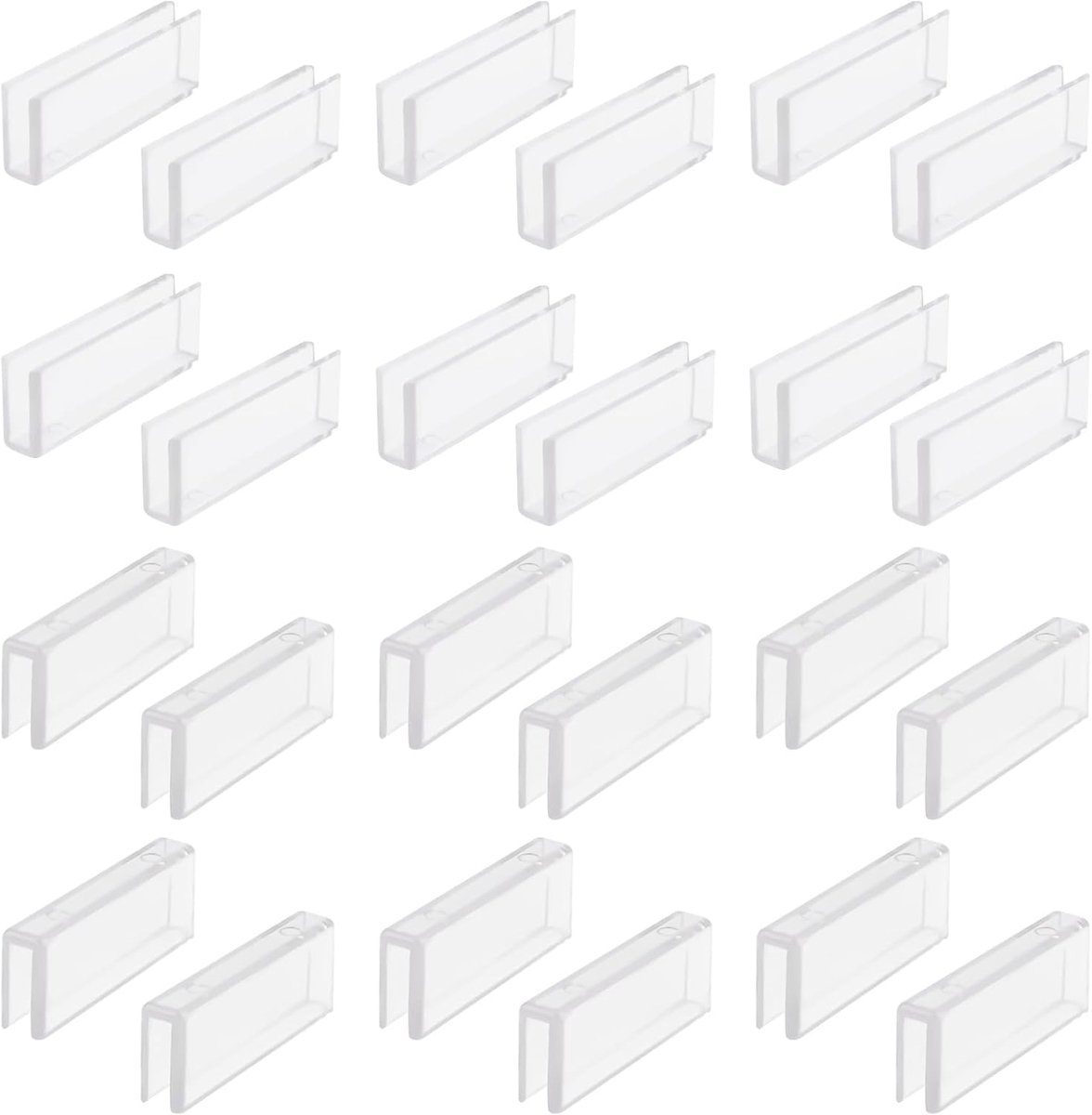 SnelShoppen - 24-delige Glass Connectors - Plastic 180 Graden Glasklemmen - Transparante Glas-naar-glas Bevestigers voor DIY Aquarium en Display Cabin