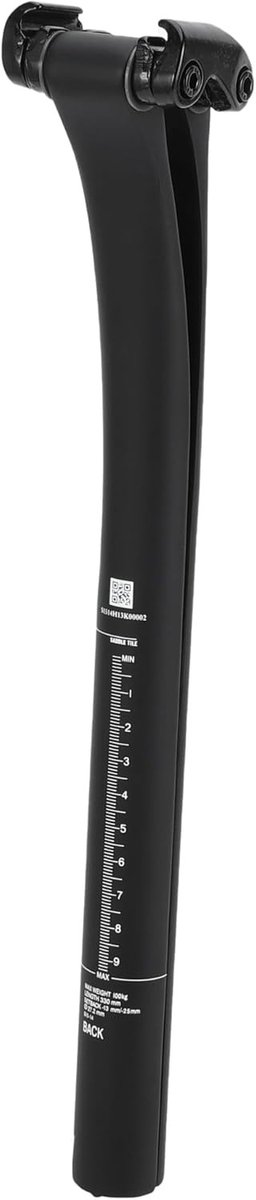 Verstelbare Fietszadelpen 27.2x330mm van Koolstofvezel met 12mm Offset en Mat Zwarte Afwerking voor Fietsen