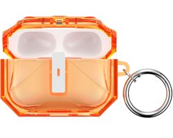 kwmobile Earphones Case for Apple Airpods Pro 3 Case - Clear TPU Silicone Earbuds Cover - Orange / Transparent