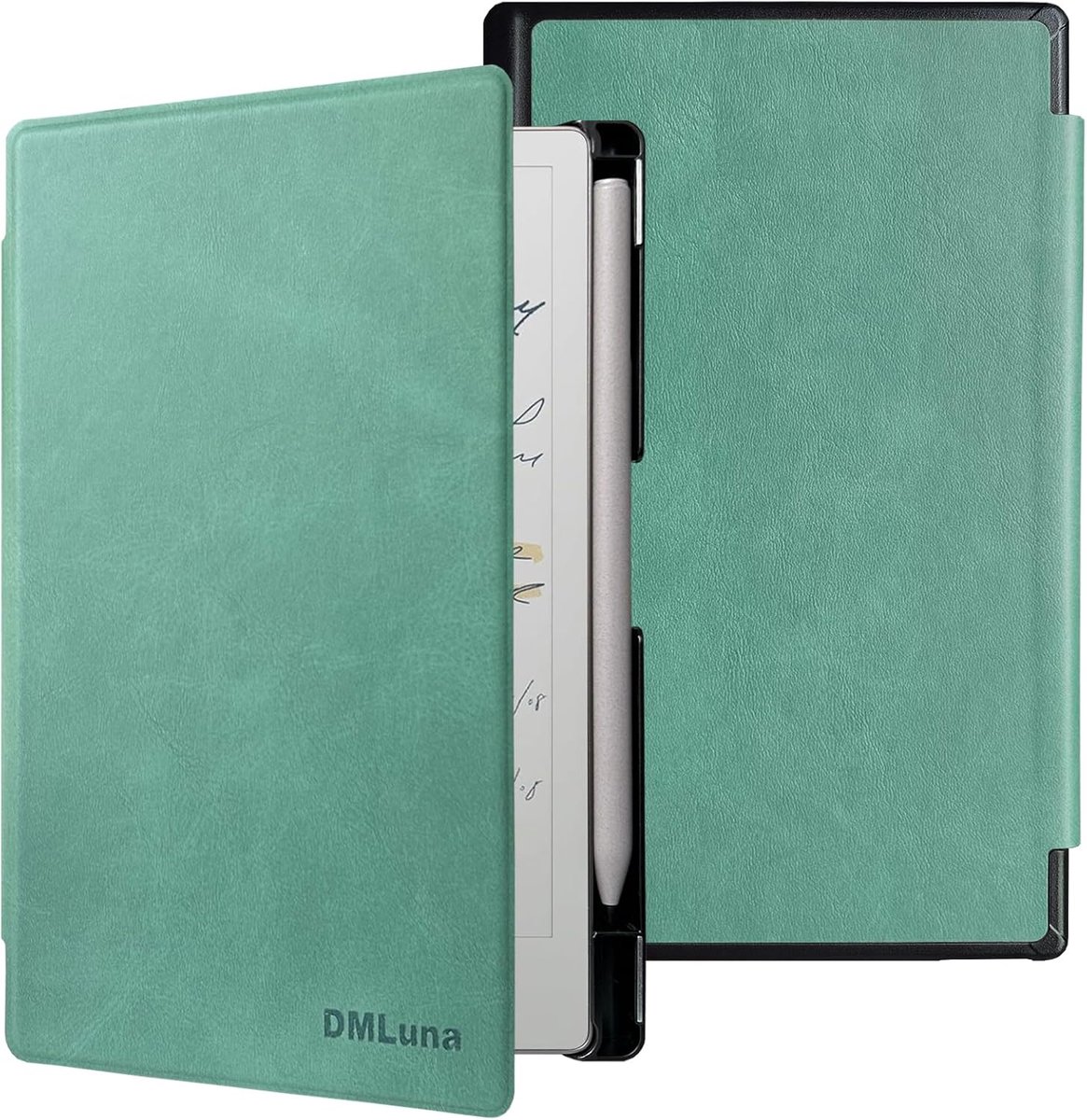 SnelShoppen - DMLuna Hoesje voor 7.3" Remarkable Paper Pro Move 2025 - Slimme Hardshell PU Leren Beschermhoes met Penhouder, Auto Sleep/Wake, Groene C