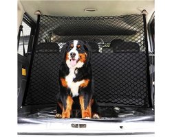 Hondenrek Auto - Kofferbaknet Honden - Veilig Vervoer - Dubbellaags Elastisch - Universele Pasvorm - Zwart