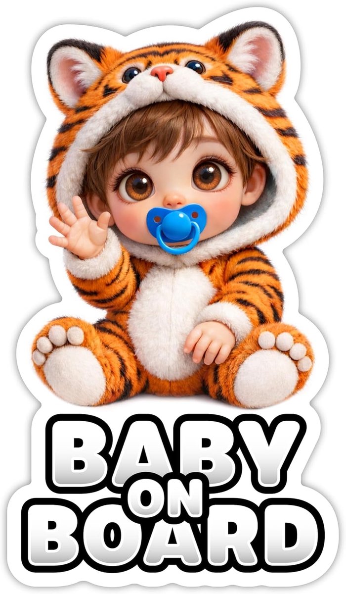 SnelShoppen - Baby on Board Autosticker, Kind in de Auto, Vinyl Sticker 15 x 8,5 cm, Weerbestendig, UV-Bestendig, Zelfklevend, Gelamineerd, Krasbesten