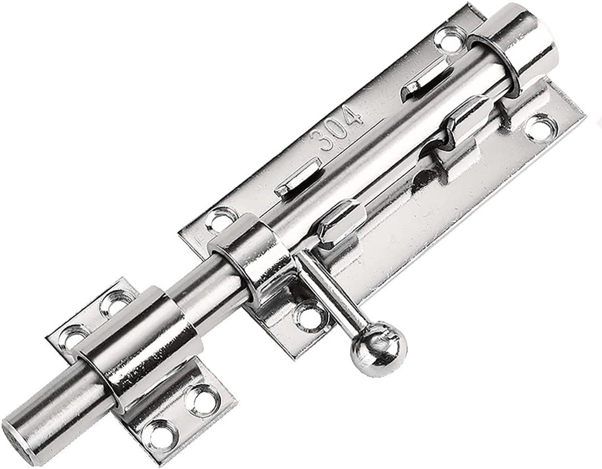SnelShoppen - Heavy Duty Slide Gate Latch Bolt Security Lock met Padlock Hole - 304 RVS Deurslot - 14mm Dia. (160mm/6inch) - Duurzaam en Corrosiebeste