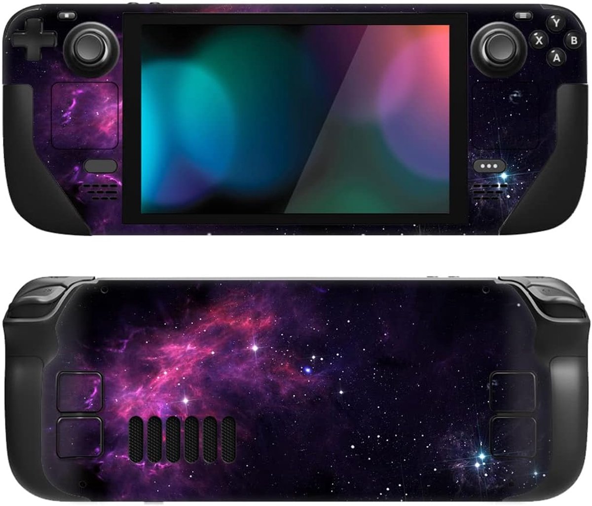 SnelShoppen - PlayVital Sticker voor Steam Deck LCD & OLED - Full Set Beschermende Skin Decals - Purple Spray - Perfecte Pasvorm voor Gaming