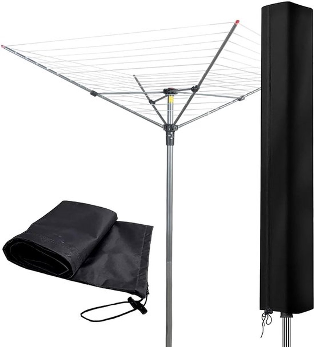 Afdekking Draaibaar - Wasrek Beschermhoes - Waterdicht - Scheurvast - UV-bestendig - Zwart 420D (160 x 15 x 15 cm) - Wasrekhoes