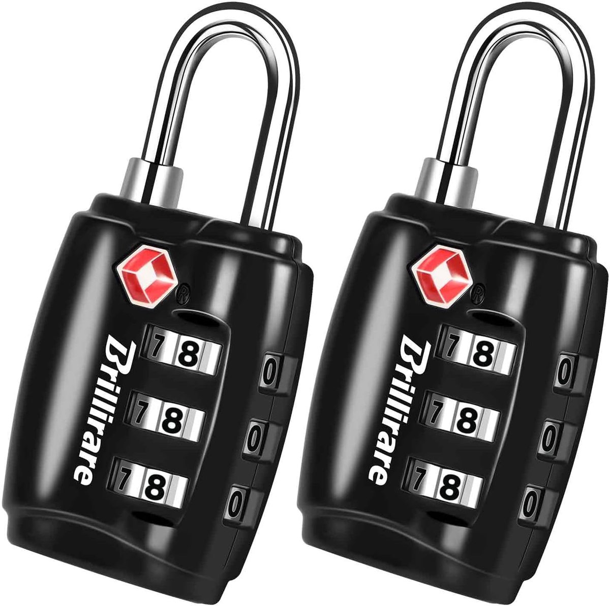 SnelShoppen - 2 Stuks TSA Goedkeurde Padlocks, Zinklegering Reis Combinatieslot, 3 Cijfers Bagage Slot, Veiligheidslock voor Koffers, Rugzakken, Poort