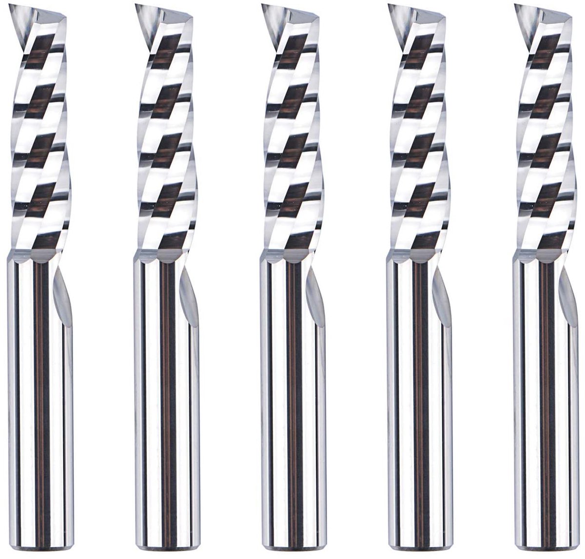 SnelShoppen - Set van 5 Aluminium Frezen, 6 mm Schacht, VHM Frees, Precisie Frezen voor Hout, 22 mm Snijlengte, CNC Bewerking voor Aluminium, Acryl en