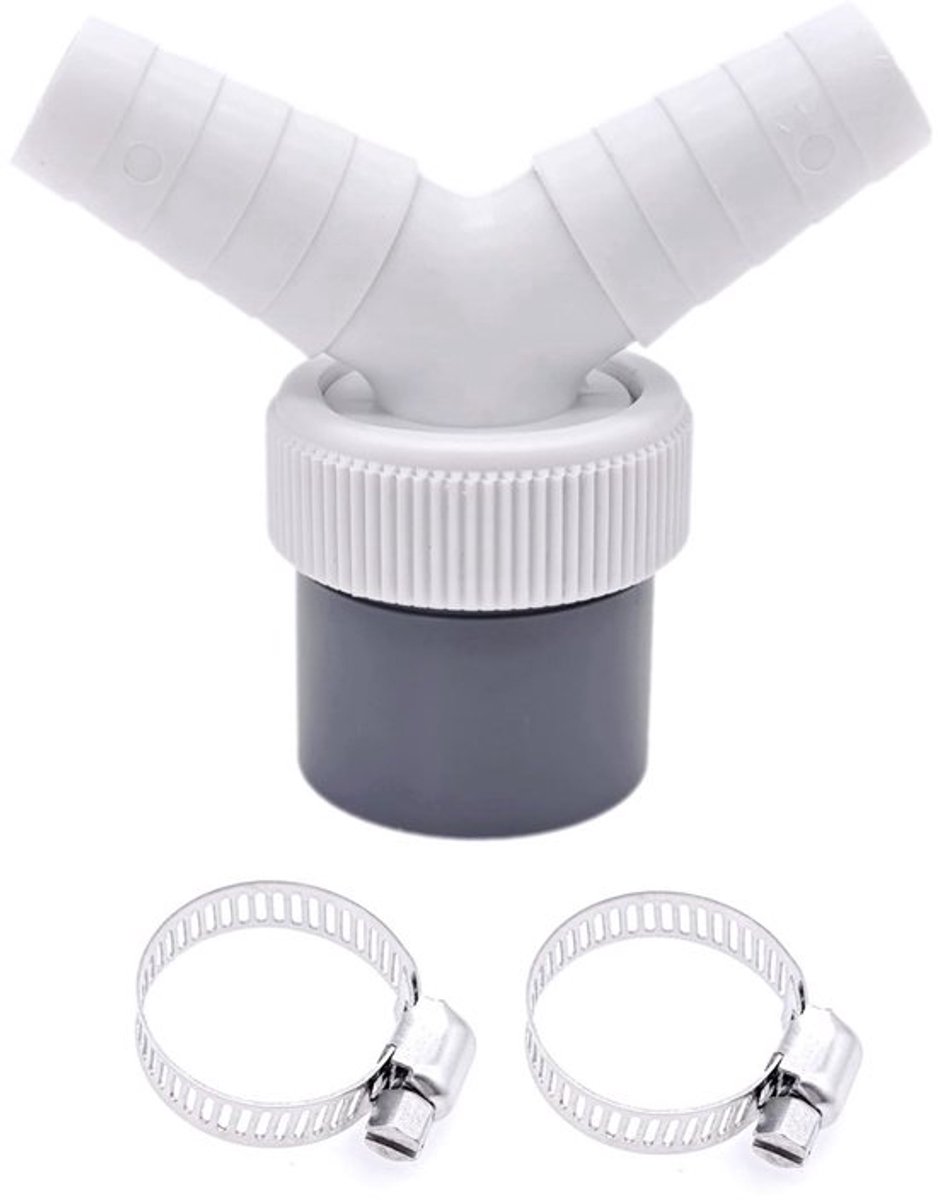 Afvoerslangconnector Duurzaam - 2-Weg Y-Splitter - Afvoerslangverbindingsadapter - Voor Wasmachine/Condensdroogtrommel - Geschikt voor Slangdiameter 19-24 mm - Aansluiting voor Afvoerbuis 40 mm - Afvoeradapter