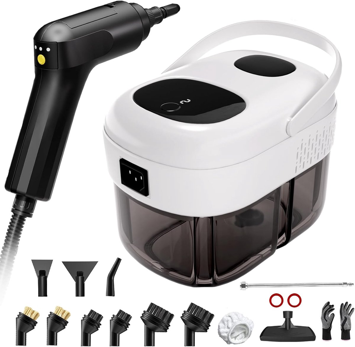 SnelShoppen - Stoomreiniger Handapparaat - 15s Opwarmtijd - 3-Traps Instelbare Hogedruk Stoomreiniger - 1,4L Tank - Voor Auto, Vloer, Huishouden, Keuk