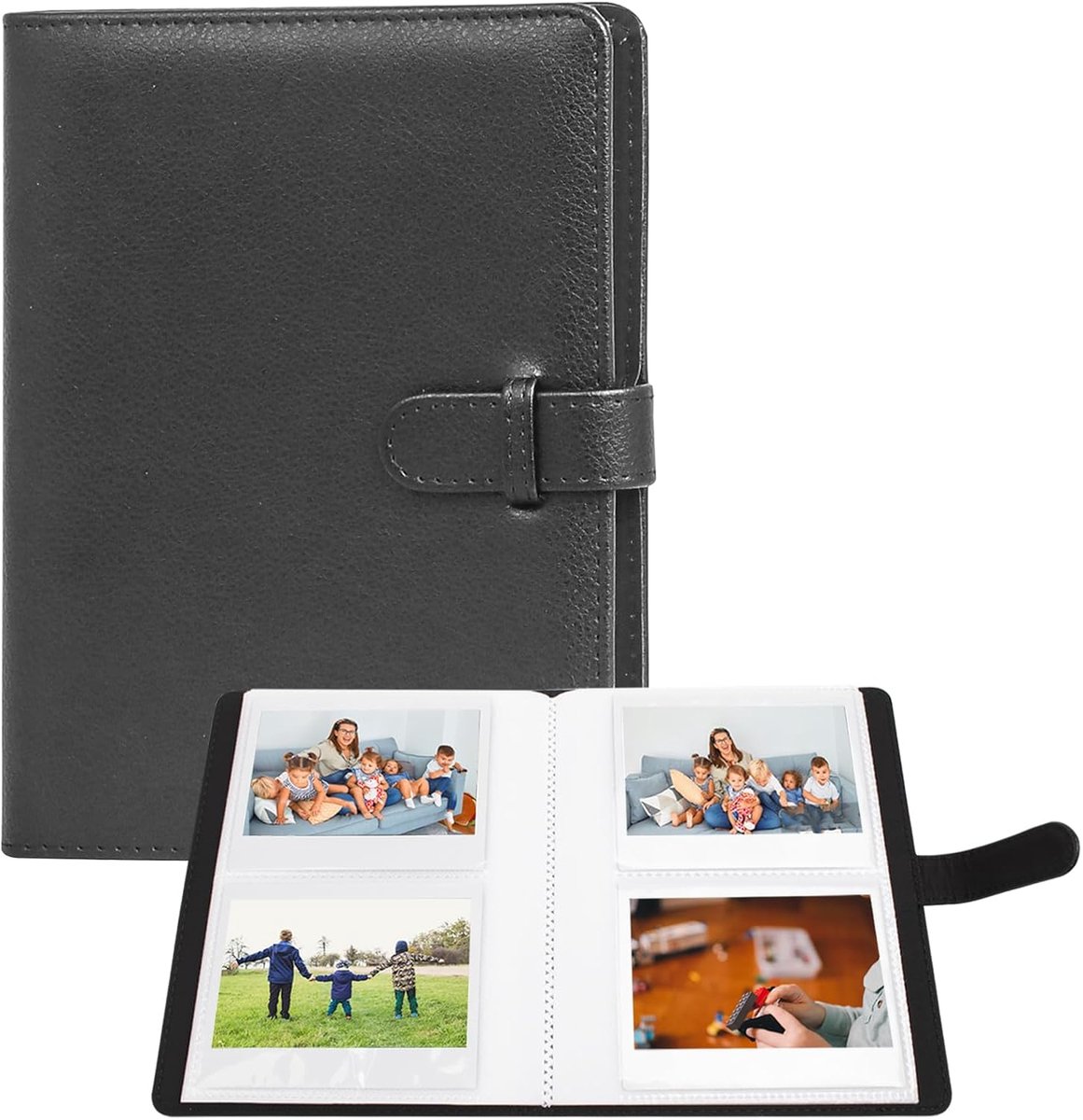 SnelShoppen - 80 Camera Pocket Photo Album voor Fujifilm Instax Wide 400/300/210 - 20 Pagina's, 80 Foto's, Zwart, Compact en Handzaam voor Feesten en