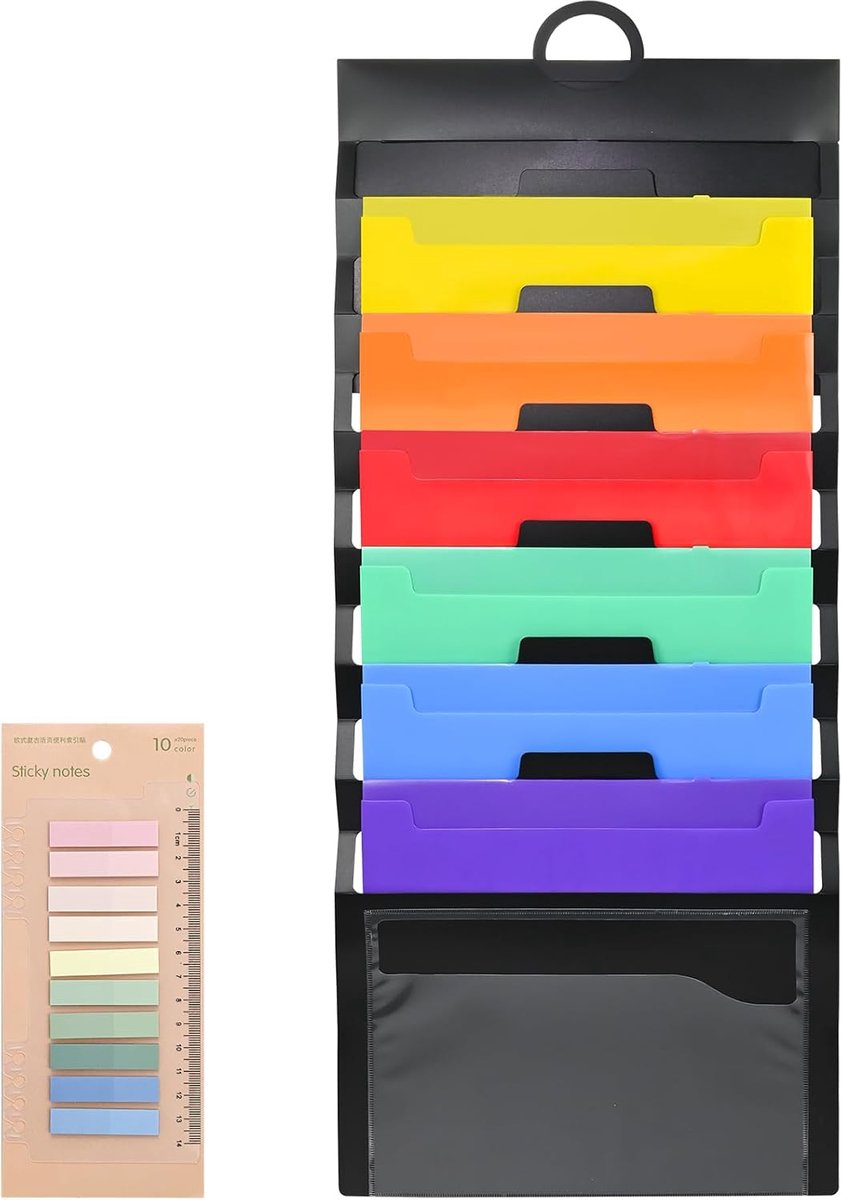 SnelShoppen - Hanging Organiser met 6 Compartimenten voor Magazines, Documenten en Notities - Wandhouder, Duurzaam en Waterdicht - Perfect voor Kantoo