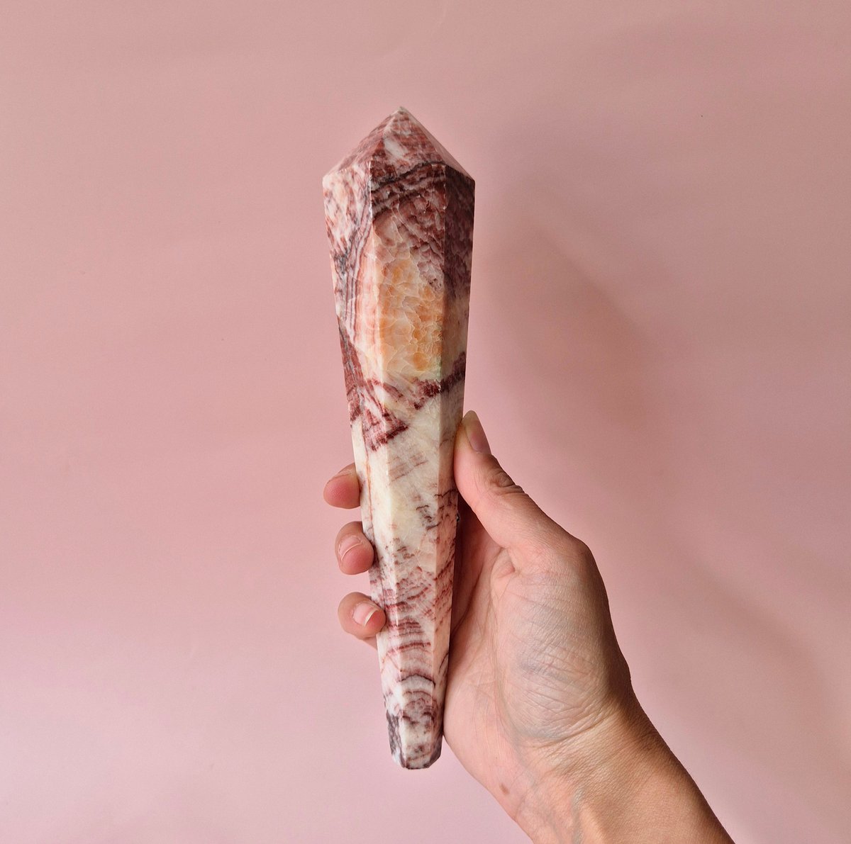 Edelsteen Pork Stone Scepter – Edelsteen Wand (15-18cm hoog)