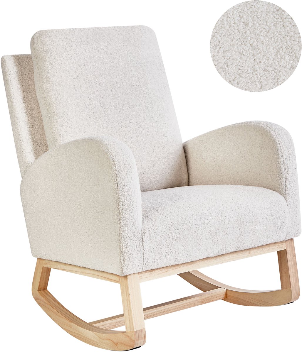 ALSTA - Schommelstoel - Gebroken wit - Bouclé