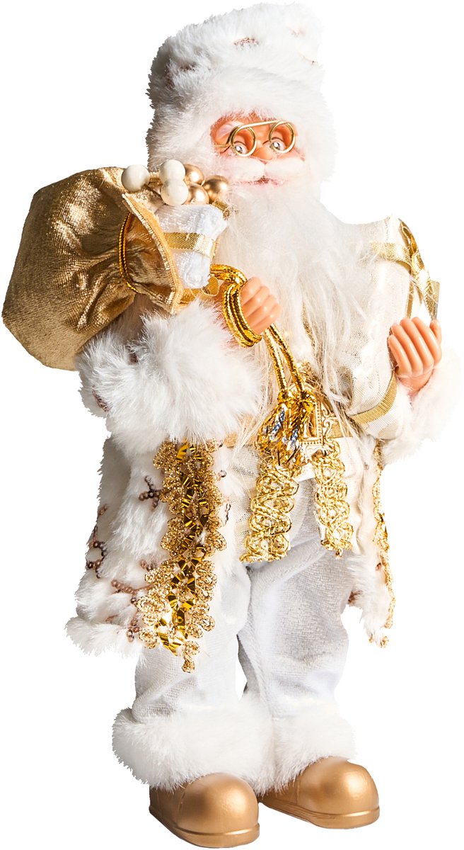 STRAUMSFJORDEN - Kerstdecoratie - Wit/Goud - Polyester