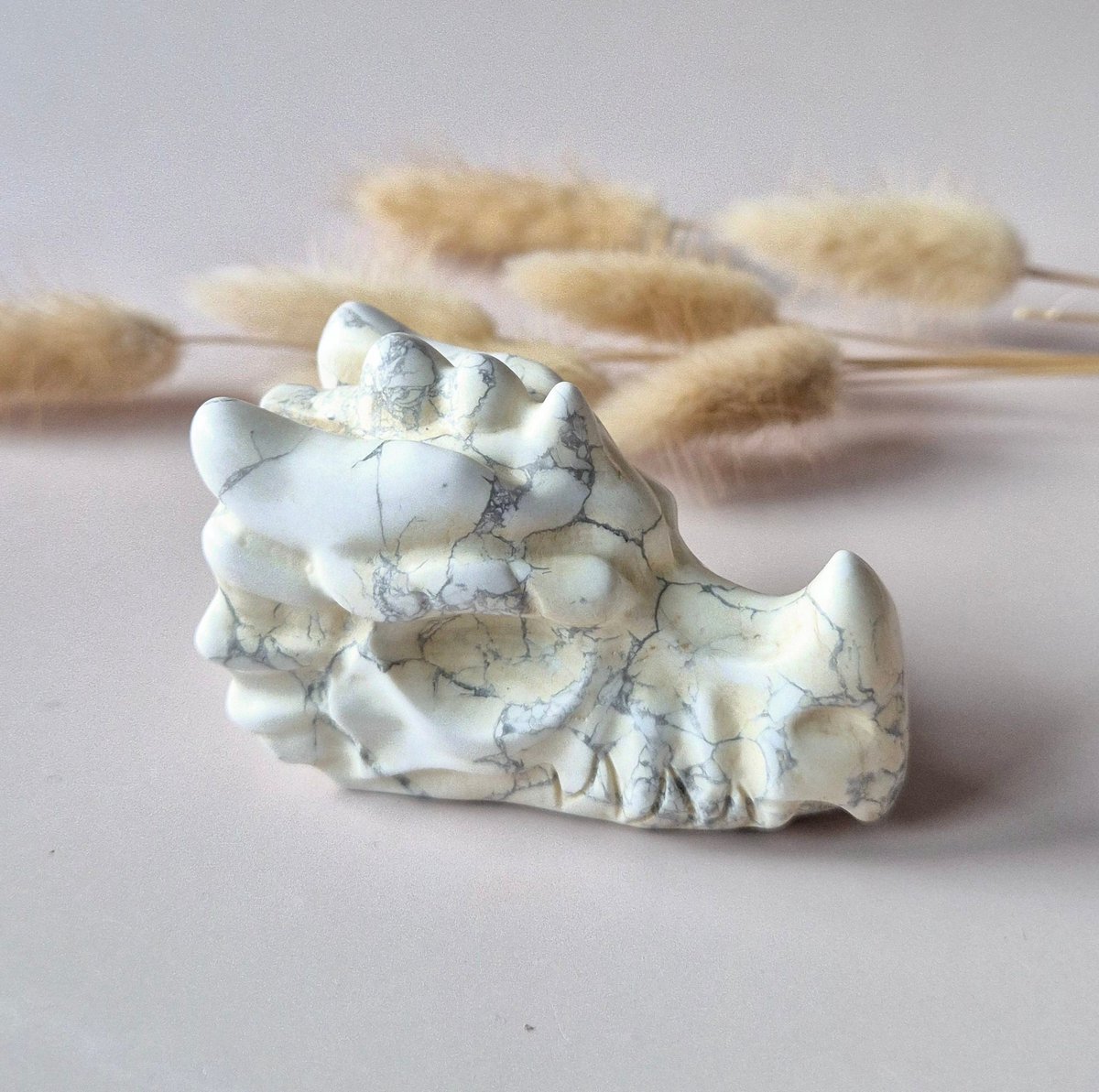 Edelsteen Drakenschedel van Howliet – 7 cm - Dragon Skull carving
