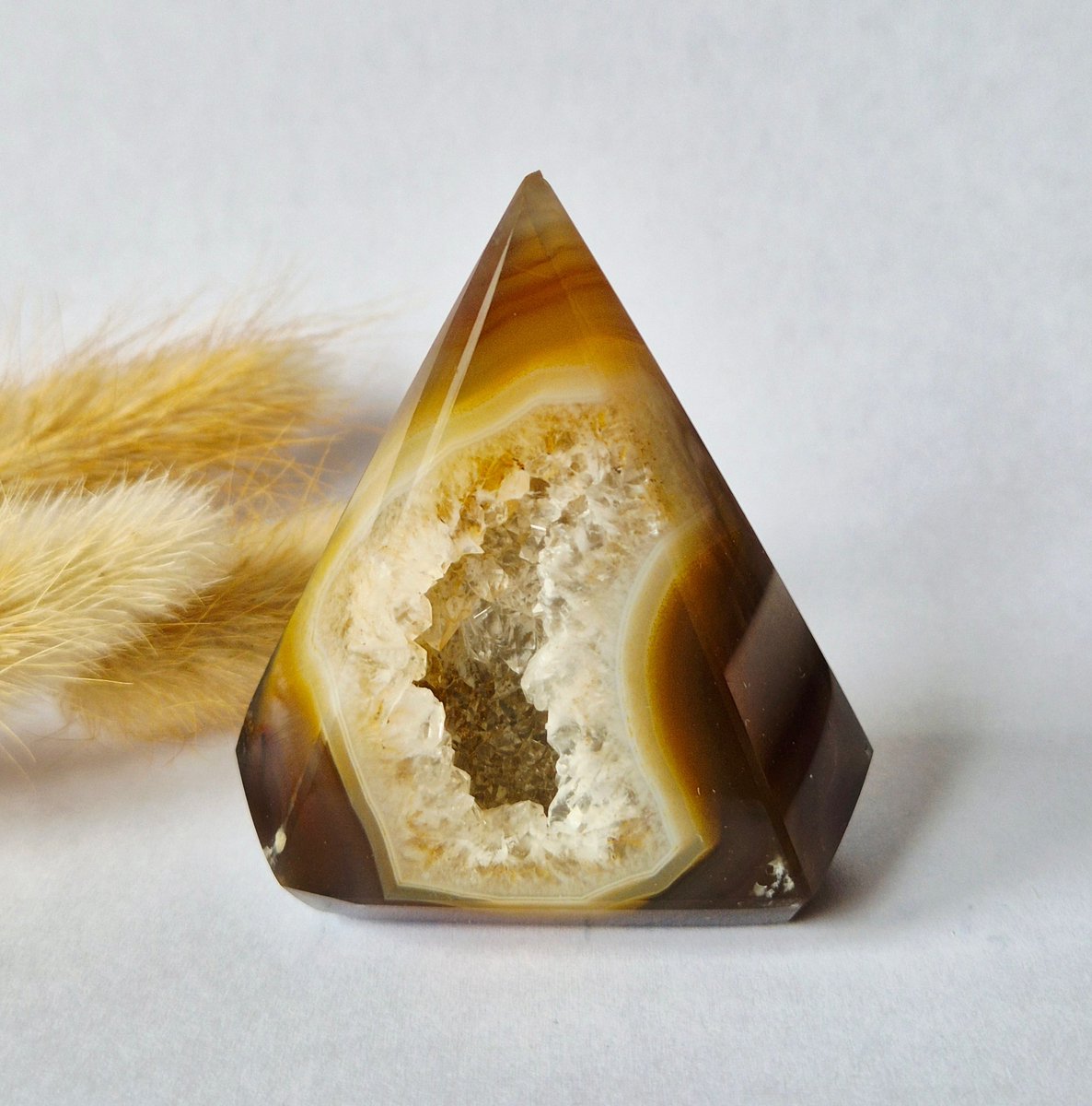 Druzy Grijze Agaat Diamant Staande Edelsteen Kristal - #19 84g