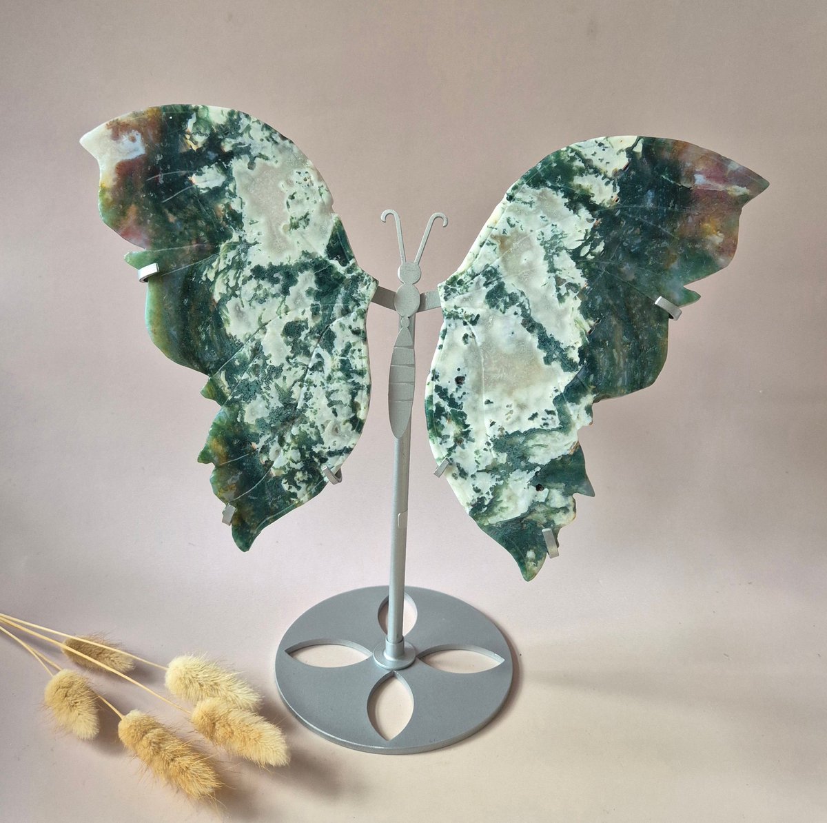 XL Mosagaat Vlinder op Standaard – 650 Gram | 19 cm