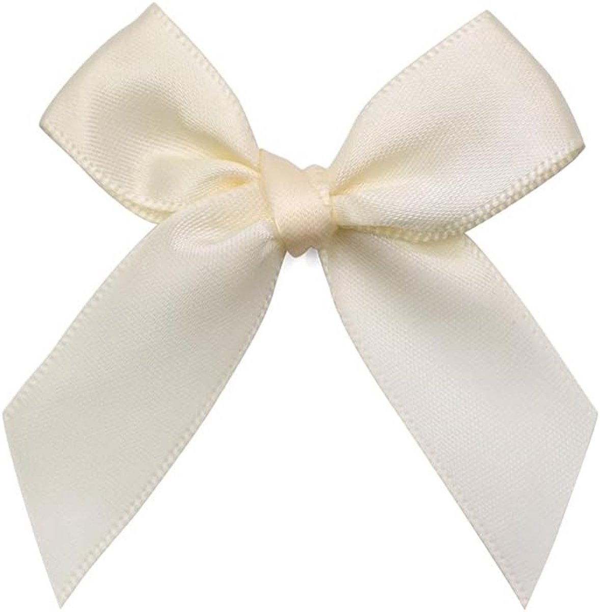 SnelShoppen - Satin Ribbon Mini Bows 500 Stuks 5 cm - Decoratieve Strikjes voor Cadeaus, Bruiloften, Valentijnsdag, Creatief Knutselen, Polyester, Wit