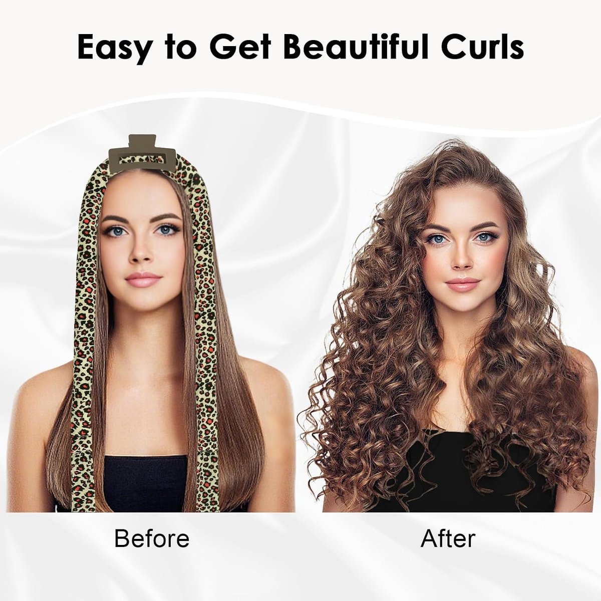 SnelShoppen - Satin Heatless Overnight Curls - 188 cm Curling Band voor Lang Haar - 9 Stuks - Geen Hitte Nachtkrullen - Beschermt Tegen Beschadiging e