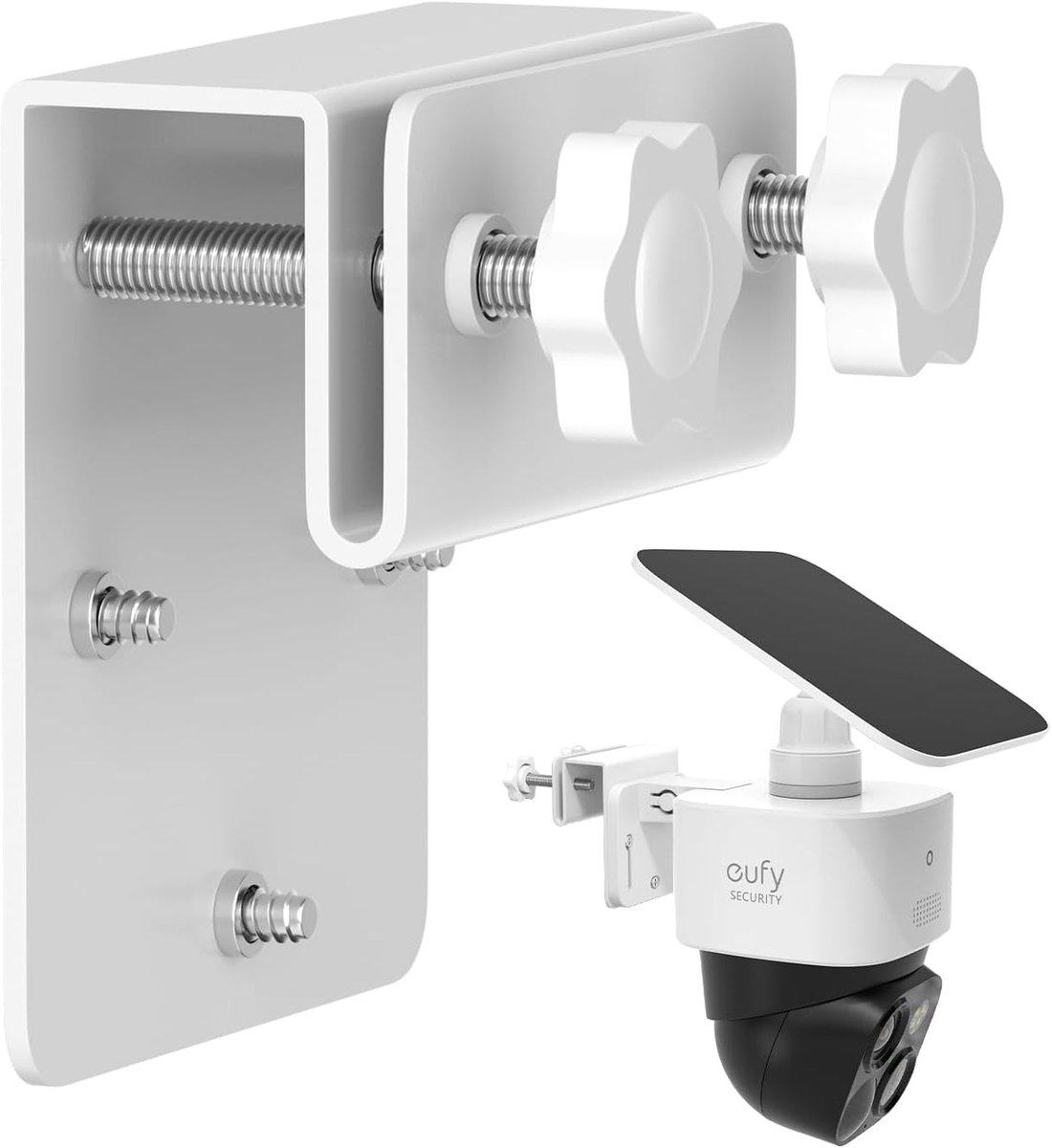 SnelShoppen - RVS Dakgoot Houder voor Bewakingscamera's - Geschikt voor SoloCam S340, 4G LTE Cam S330 & E30 - Roestvrij Staal, Weerbestendig, Eenvoudi