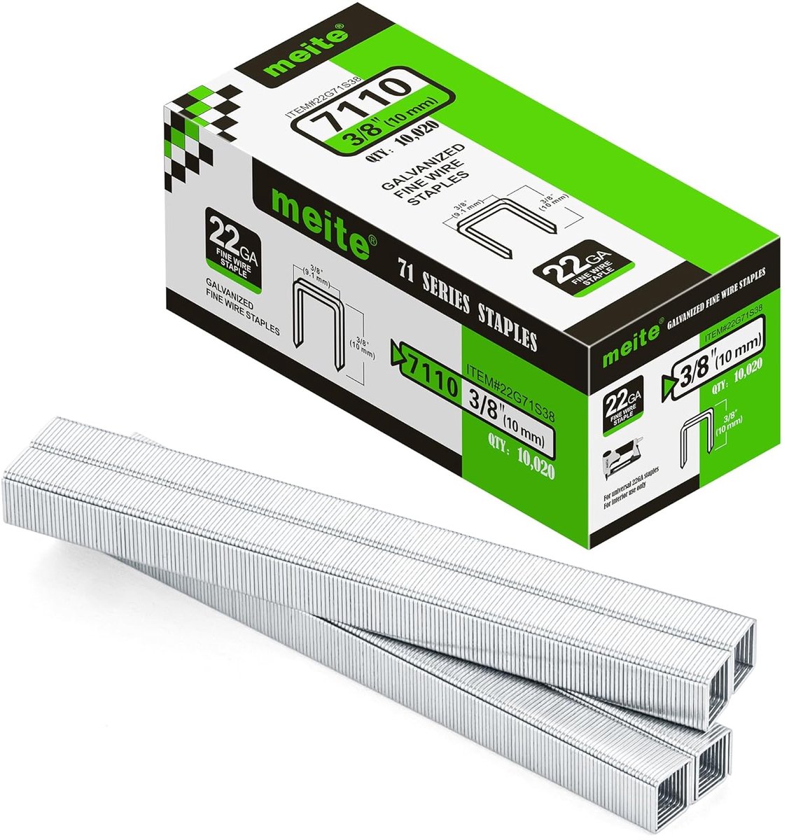 SnelShoppen - Type 71 Nietpistool Stapels, 10mm Gegalvaniseerde Stalen Nietjes voor Meubels, Vloerkleden, Leer/Textiel Autostoelen, 10.000 Stuks
