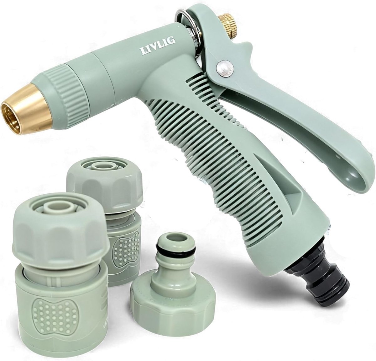 SnelShoppen - Premium Tuinspuit Complete Set voor Schoonmaken en Besproeien, Ergonomische Handgreep, 1/2 Inch Slangverbinding, Duurzaam Kunststof en M