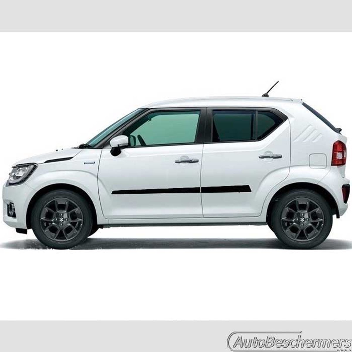 Stootlijsten set zwart voor Suzuki Ignis 10.2016-. De stootstrips zijn zelfklevend. Set a 4 stuks (#0055)