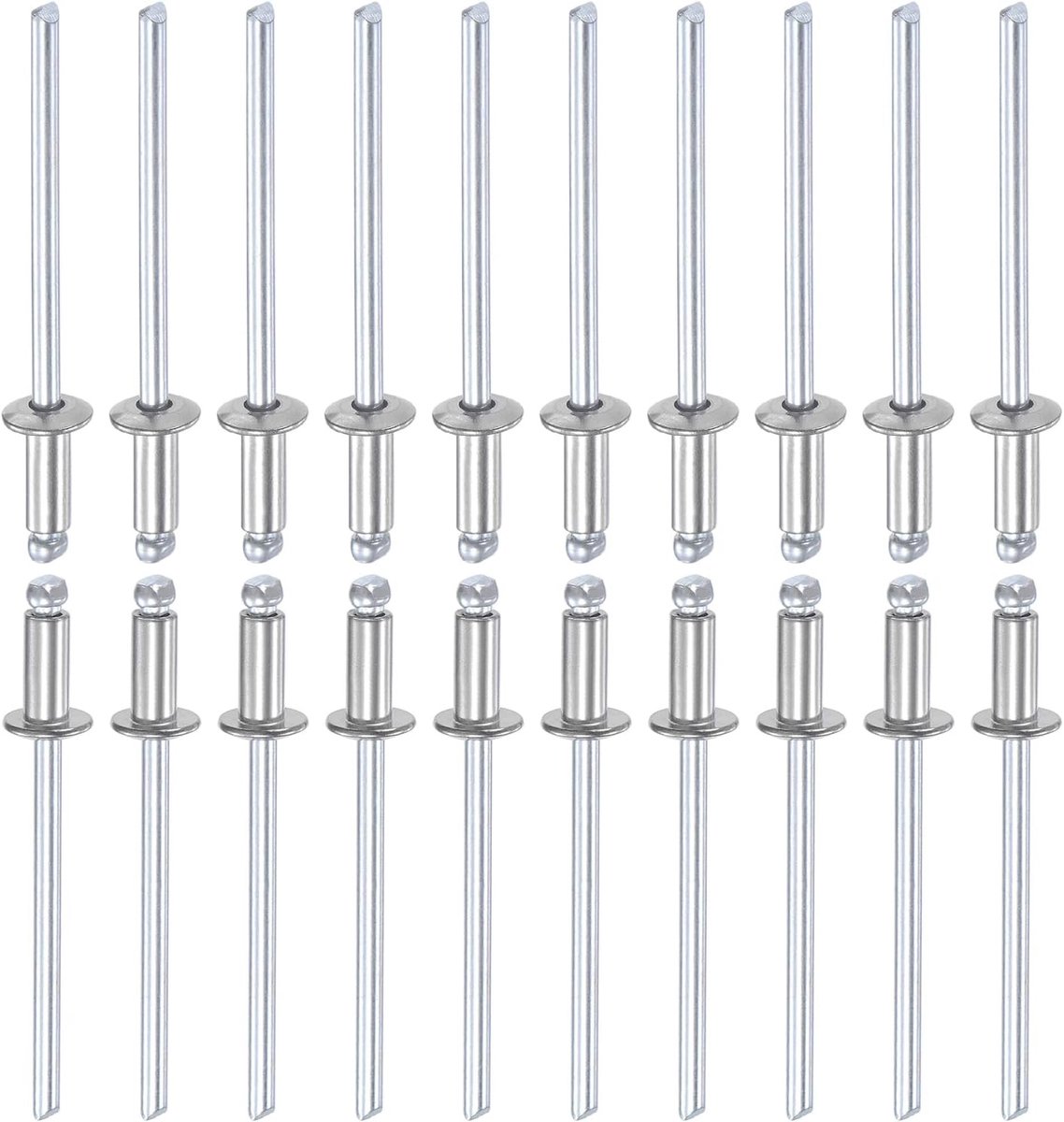 3,2 mm x 7 mm blindklinknagels - 100 stuks - ideaal voor machineverbindingen - roestvrij staal koepel open uiteinde klinknagels voor sterke verbindingen en duurzaamheid