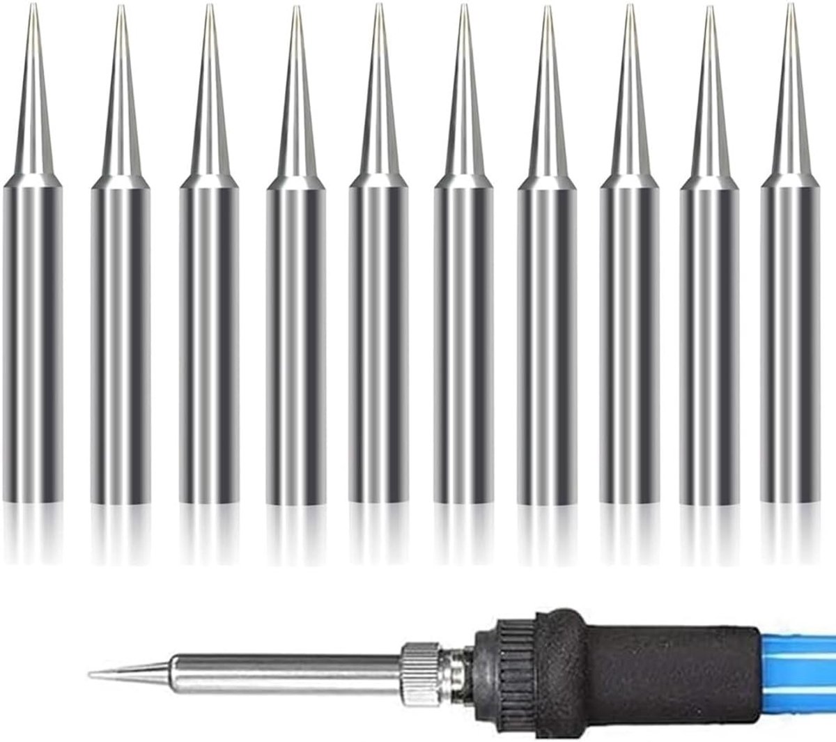 Set van 10 vervangende soldeertips, scherpe soldeertips voor soldeerstation, ideaal voor precisiewerk en hobbyprojecten