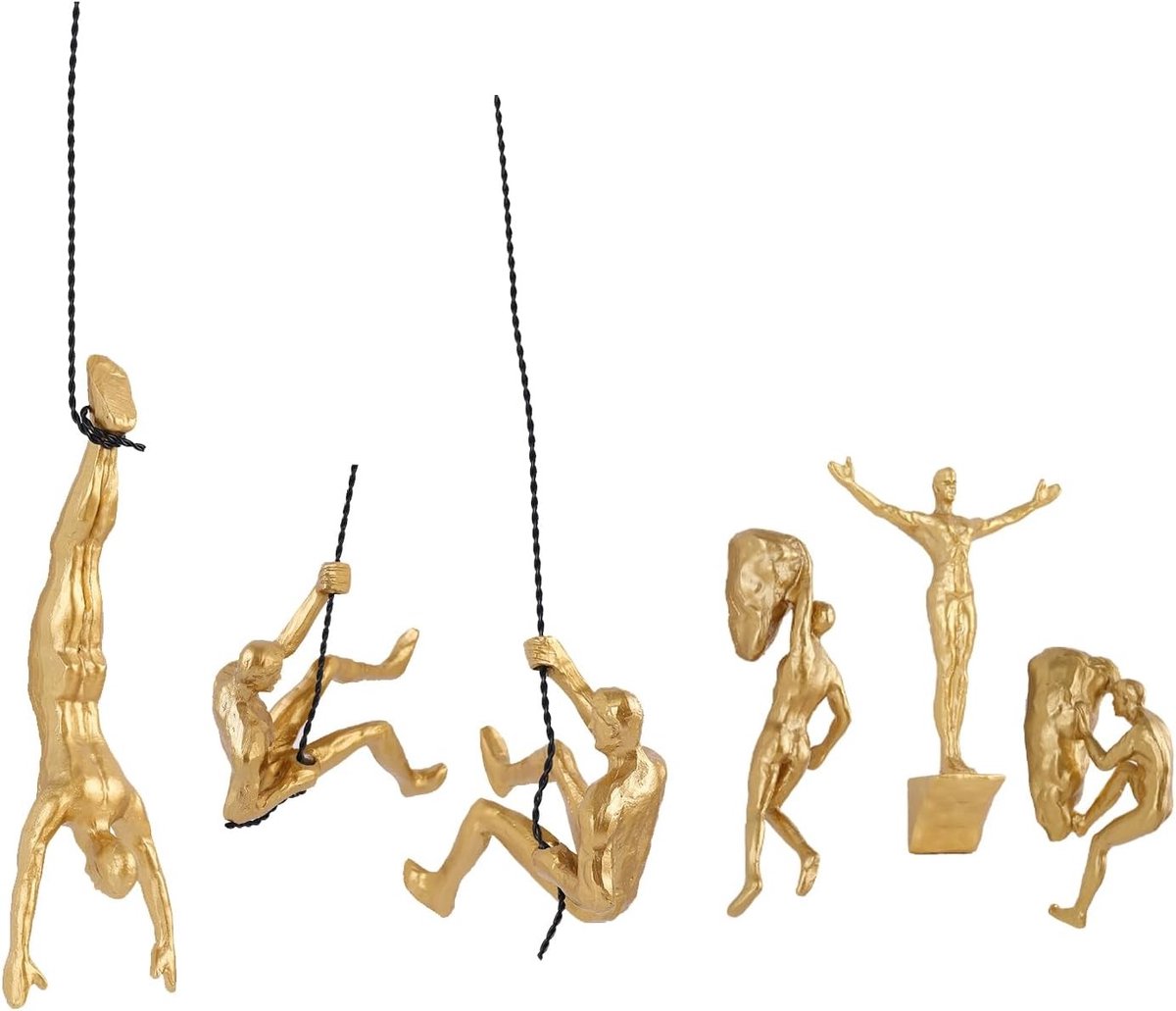 Moderne Decoratieve Wandkunst - Creatieve Rustkleurige Klimmer Beeld voor Thuisdecoratie en Interieurstijl