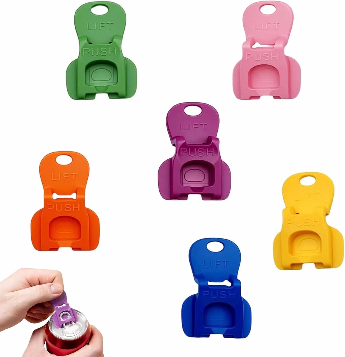 Set van 6 Plastic Can Openers voor Drankblikjes - Ideaal voor Frisdrank, Bier en Lemonade