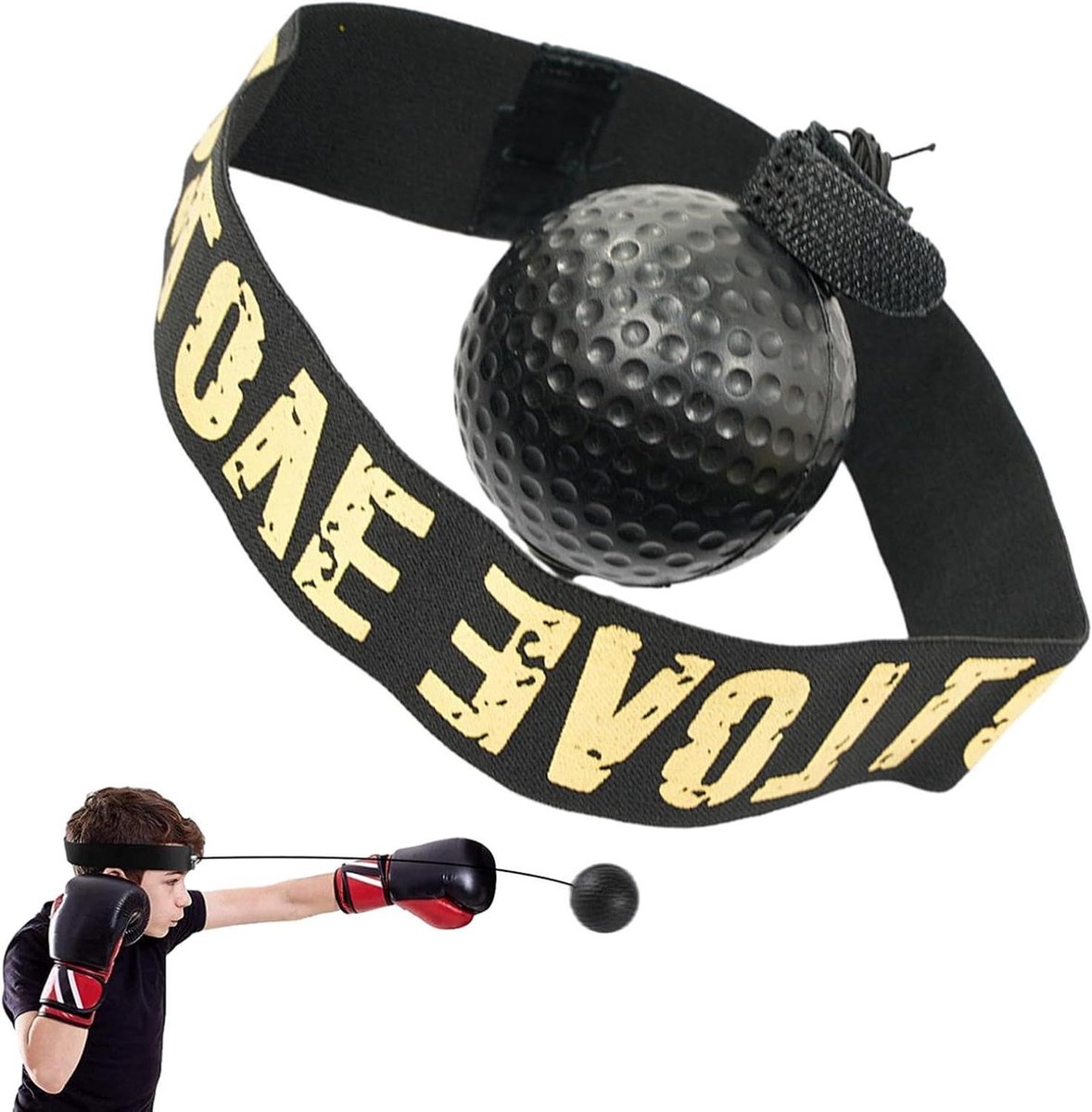 Boks Trainingsbal - Reflex Bal - Hand-Oog Coördinatie - Zachte PU Bal - 8 cm Breedte - Zwart