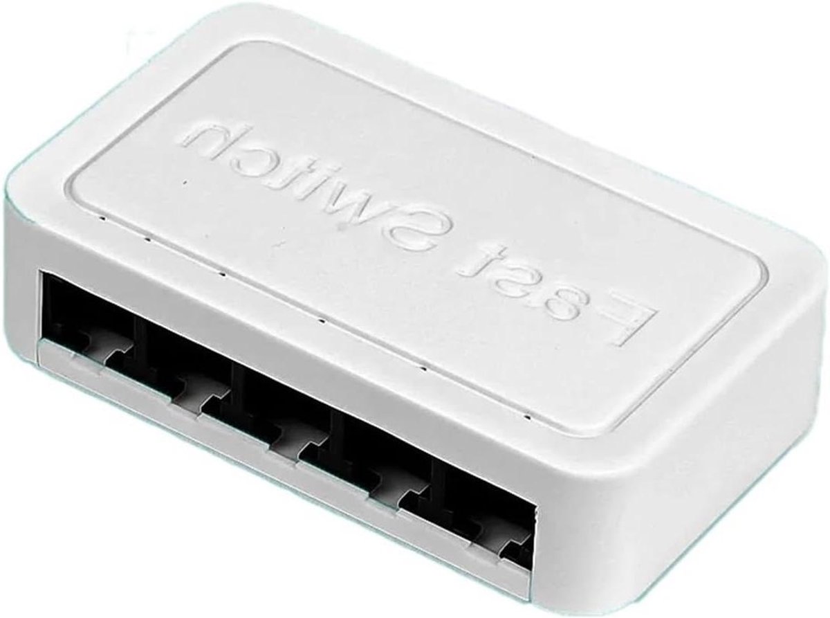 Gigabit Netwerk Switch - Ethernet Splitter Hub - Internet Verdelen - 5 Poorten 1000Mbit/s - Mini Formaat - Wit